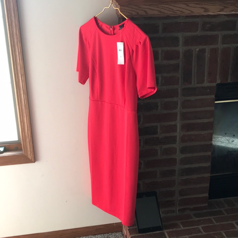 NWT Ann Taylor gorgeous red draped sleeve dress.